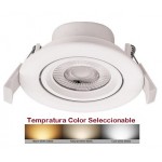 Foco Downlight LED Orientable Redondo Blanco Ø85mm 7w CCT Selecionable